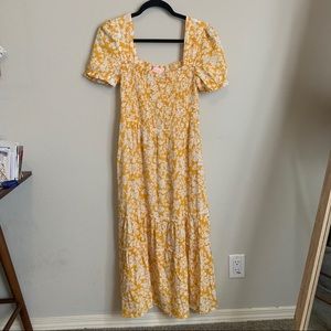 Pink Lily yellow sun dress